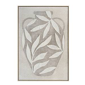 HUSK ΠΙΝΑΚΑΣ ΔΙΑΚΟΣΜΗΤΙΚΟΣ ΜΕ ΚΟΡΝΙΖΑ 82.6x4.3x122.6cm ΚΑΜΒΑΣ ΜΠΕΖ ΛΕΥΚΟ PS