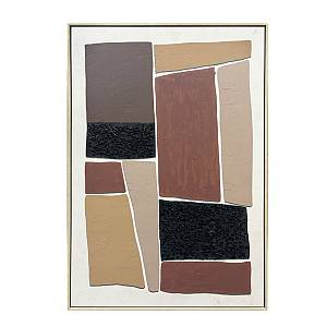 FRACTAL A ΠΙΝΑΚΑΣ ΔΙΑΚΟΣΜΗΤΙΚΟΣ ΜΕ ΚΟΡΝΙΖΑ 82.6x4.3x122.6cm ΚΑΜΒΑΣ ΜΠΕΖ ΚΑΦΕ ΜΑΥΡΟ PS