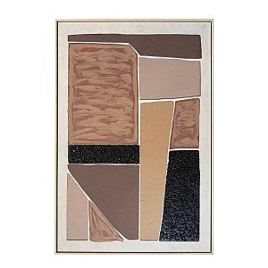 FRACTAL B ΠΙΝΑΚΑΣ ΔΙΑΚΟΣΜΗΤΙΚΟΣ ΜΕ ΚΟΡΝΙΖΑ 82.6x4.3x122.6cm ΚΑΜΒΑΣ ΜΠΕΖ ΚΑΦΕ ΜΑΥΡΟ PS