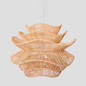 AURORA ΦΩΤΙΣΤΙΚΟ ΟΡΟΦΗΣ 61x47cm RATTAN ΛΕΥΚΟ