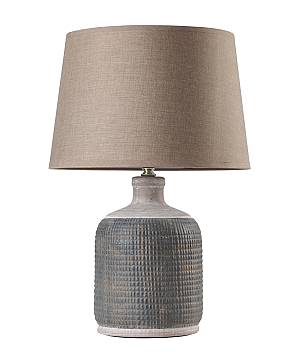 TLC 6357 ΕΠΙΤΡΑΠΕΖΙΑ ΛΑΜΠΑ ΚΕΡΑΜΙΚΗ ΒΑΣΗ ΑΝΑΓΛΥΦΗ  ΑΜΠΑΖΟΥΡ ΓΚΡΙ 1XE27