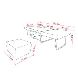 FOLD ΠΟΥΦ ΚΡΕΒΑΤΙ ΑΝΑΔΙΠΛΟΜΕΝΟ OFF WHITE 06-900 70x72x43