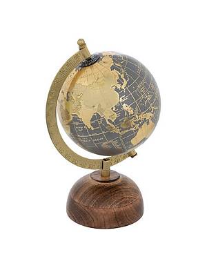 Υδρόγειος σε ξύλ.mango βάση 15x12,5 x22,5 cm