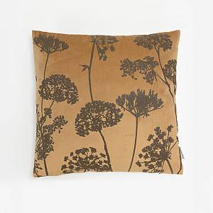 PEONY ΔΙΑΚΟΣΜΗΤΙΚΟ ΜΑΞΙΛΑΡΙ 45x45cm ΒΕΛΟΥΔΟ ΜΕΛΙ ΚΑΦΕ