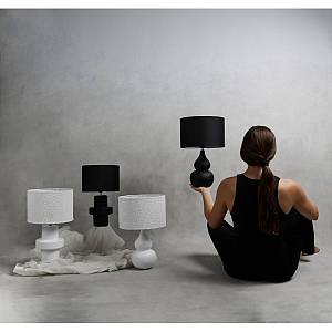 CLOQUE ΦΩΤΙΣΤΙΚΟ ΕΠΙΤΡΑΠΕΖΙΟ 15x15x45cm ΚΕΡΑΜΙΚΟ ΛΕΥΚΟ ΥΦΑΣΜΑ ΛΕΥΚΟ