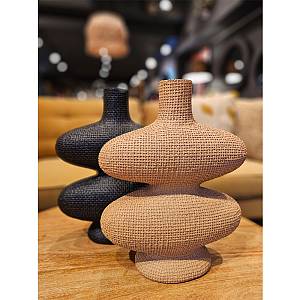 RANDI ΒΑΖΟ 32x15x39cm POLYRESIN ΜΑΥΡΟ