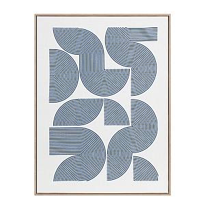 AZURE HEAVEN ΠΙΝΑΚΑΣ ΔΙΑΚΟΣΜΗΣΗΣ 60x80x5cm ΚΑΜΒΑΣ ΛΕΥΚΟ ΜΠΛΕ ΣΚΟΥΡΟ ΞΥΛΟ ΦΥΣΙΚΟ