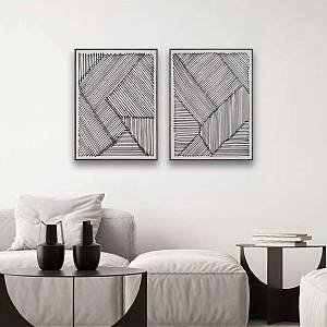 STAY TRUE ΠΙΝΑΚΑΣ ΔΙΑΚΟΣΜΗΣΗΣ 60x80x4cm ΔΕΡΜΑ ΛΕΥΚΟ ΜΑΥΡΟ ΞΥΛΟ ΜΑΥΡΟ