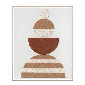 BOHO BALANCE ΠΙΝΑΚΑΣ ΔΙΑΚΟΣΜΗΣΗΣ 80x100x5cm ΚΑΜΒΑΣ TERRACOTTA ΜΠΕΖ ΞΥΛΟ ΦΥΣΙΚΟ