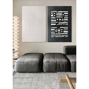 IMPRINT DARK ΠΙΝΑΚΑΣ ΔΙΑΚΟΣΜΗΣΗΣ 80x120x4cm ΚΑΜΒΑΣ ΜΑΥΡΟ ΛΕΥΚΟ MDF