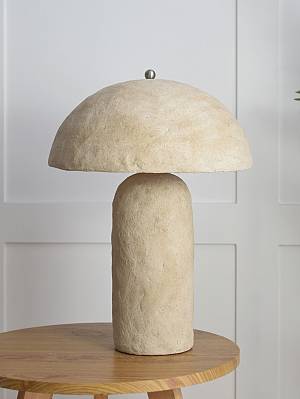 ASHER ΦΩΤΙΣΤΙΚΟ ΕΠΙΤΡΑΠΕΖΙΟ 36x36x50cm PAPER MACHE ΜΠΕΖ