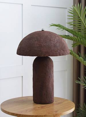 ASHER ΦΩΤΙΣΤΙΚΟ ΕΠΙΤΡΑΠΕΖΙΟ 36x36x50cm PAPER MACHE ΚΑΦΕ