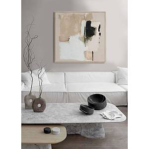 UNSEEN SHADOWS ΠΙΝΑΚΑΣ ΔΙΑΚΟΣΜΗΤΙΚΟΣ ΜΕ ΚΟΡΝΙΖΑ 80x80x4cm ΚΑΜΒΑΣ ΜΠΕΖ ΛΕΥΚΟ PP