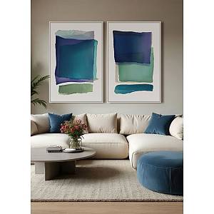 MOTIF MAR B ΠΙΝΑΚΑΣ ΔΙΑΚΟΣΜΗΤΙΚΟΣ ΜΕ ΚΟΡΝΙΖΑ 80x120x4cm ΚΑΜΒΑΣ ΠΟΛΥΧΡΩΜΟ ΞΥΛΟ ΑΣΠΡΟ