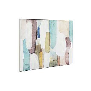 MINT AIR ΠΙΝΑΚΑΣ ΔΙΑΚΟΣΜΗΤΙΚΟΣ ΜΕ ΚΟΡΝΙΖΑ 90x120x4cm ΚΑΜΒΑΣ ΠΟΛΥΧΡΩΜΟ ΞΥΛΟ ΑΣΠΡΟ