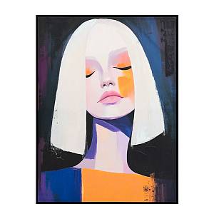 DONNA SOGNA ΠΙΝΑΚΑΣ ΔΙΑΚΟΣΜΗΤΙΚΟΣ ΜΕ ΚΟΡΝΙΖΑ 90x120x4cm ΚΑΜΒΑΣ ΠΟΛΥΧΡΩΜΟ ΞΥΛΟ ΜΑΥΡΟ