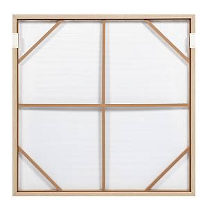 RAYA B ΠΙΝΑΚΑΣ ΔΙΑΚΟΣΜΗΤΙΚΟΣ ΜΕ ΚΟΡΝΙΖΑ 100x100x4cm ΚΑΜΒΑΣ ΜΠΕΖ ΚΑΦΕ ΞΥΛΟ ΦΥΣΙΚΟ