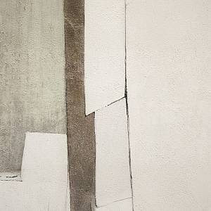 LINEAR ΠΙΝΑΚΑΣ ΔΙΑΚΟΣΜΗΤΙΚΟΣ ΜΕ ΚΟΡΝΙΖΑ 90x120x4cm ΚΑΜΒΑΣ ΜΠΕΖ ΓΚΡΙ ΜΑΥΡΟ ΞΥΛΟ ΦΥΣΙΚΟ