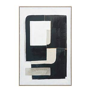 DEL SIL ΠΙΝΑΚΑΣ ΔΙΑΚΟΣΜΗΤΙΚΟΣ ΜΕ ΚΟΡΝΙΖΑ 80x120x4cm ΚΑΜΒΑΣ ΜΑΥΡΟ ΓΚΡΙ ΜΠΕΖ ΞΥΛΟ ΦΥΣΙΚΟ