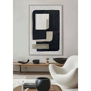 DEL SIL ΠΙΝΑΚΑΣ ΔΙΑΚΟΣΜΗΤΙΚΟΣ ΜΕ ΚΟΡΝΙΖΑ 80x120x4cm ΚΑΜΒΑΣ ΜΑΥΡΟ ΓΚΡΙ ΜΠΕΖ ΞΥΛΟ ΦΥΣΙΚΟ