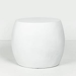 LITHOS OVAL SIDE TABLE ΛΕΥΚΟ 62x43.5x53cm