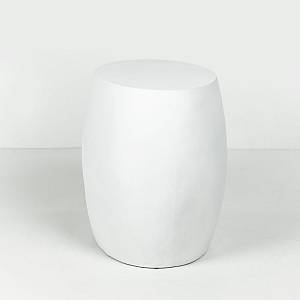 LITHOS OVAL SIDE TABLE ΛΕΥΚΟ 62x43.5x53cm