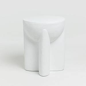 LITHOS HANDLE SIDE TABLE ΛΕΥΚΟ 36.5x36.5x46.5cm