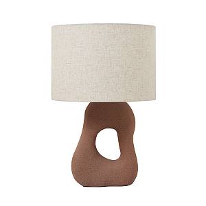 PIERRE ΦΩΤΙΣΤΙΚΟ ΕΠΙΤΡΑΠΕΖΙΟ 36x36x58cm ΚΕΡΑΜΙΚΟ ΚΑΦΕ ΛΙΝΟ ΜΠΕΖ