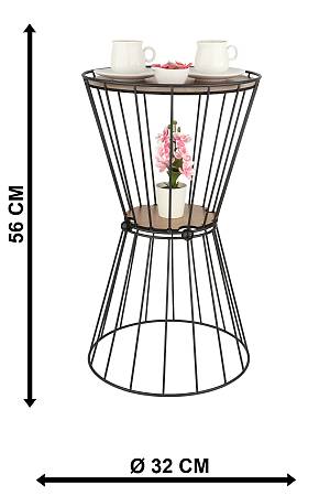 TBBT-16 ΒΚ ΤΡΑΠΕΖΑΚΙ ΒΟΗΘΗΤΙΚΟ ΜΕΤΑΛΛΙΚΟ ΜΑΥΡΟ ΜΕ ΚΑΠΑΚΙ ΞΥΛΙΝΟ ΚΑΡΥΔΙΑ