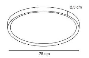Inlight Πλαφονιέρα οροφής LED 60W 3CCT (by switch on base) σε λευκή απόχρωση D:75x2,5cm (42036-AA-White)