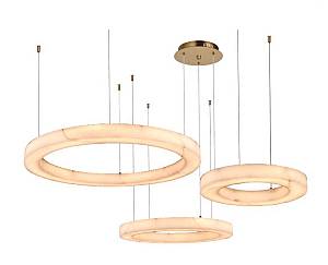 Κρεμαστό φωτιστικό, Alabaster, 65W, 7150 lm, 3CCT (by switch on base)D: 80X6cm-60X6cm-40X6cm(6115-A)