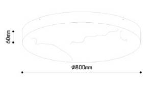 Φωτιστικό οροφής, LED 64W Alabaster & ritine, 7040 lm, 3CCT (by switch on base) D:80x6cm (42053-A)
