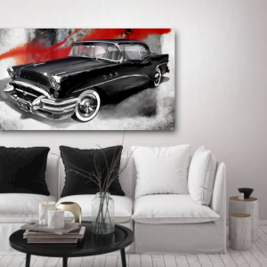 M345 - Πίνακας μαύρο vintage αυτοκίνητο