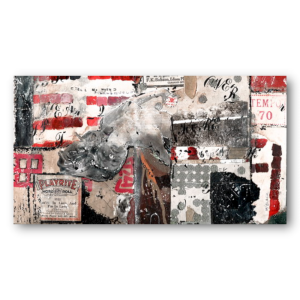 M565 - Πίνακας κολάζ σε αποχρώσεις γκρι και κόκκινο
