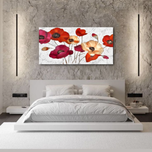 M710 - Πίνακας λουλούδια σε αποχρώσεις του κόκκινου