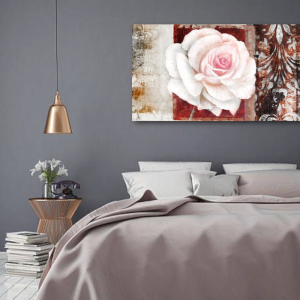 M712 - Πίνακας ροζ λευκό τριαντάφυλλο