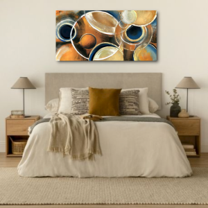 M729 - Πίνακας σχήματα σε τόνους μπλε και χρυσό