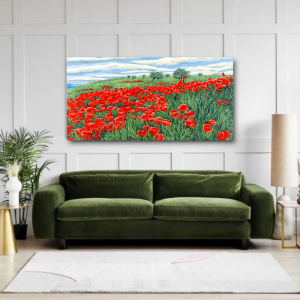 M782 - Πίνακας λιβάδι με παπαρούνες