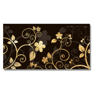 M011 - Πίνακας χρυσά λουλούδια σε μαύρο φόντο