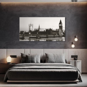 M050 - Πίνακας Big Ben ασπρόμαυρο