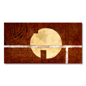 M054 - Πίνακας χρυσός κύκλος σε μπορντό φόντο