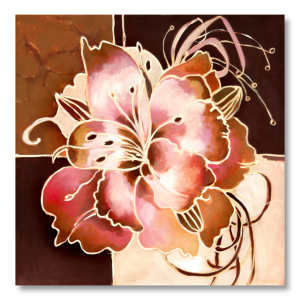 M124 - Πίνακας λουλούδι σε καφέ πλαίσια