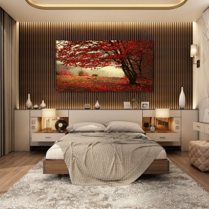 BDL044 - Πίνακας δέντρο με κόκκινα φύλλα