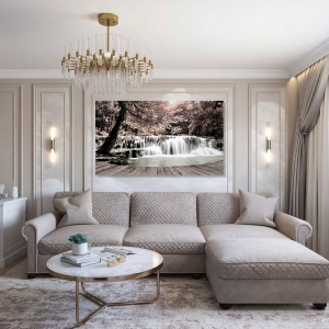 BDL100 - Πίνακας καταρράκτης σε ροζ δάσος (ΑΚΟΛΟΥΘΕΙ ΒΙΝΤΕΟ)