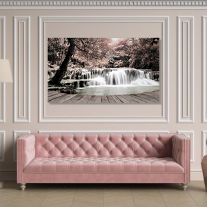 BDL100 - Πίνακας καταρράκτης σε ροζ δάσος (ΑΚΟΛΟΥΘΕΙ ΒΙΝΤΕΟ)