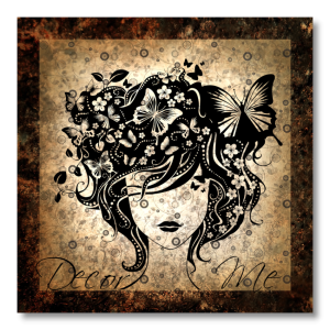 M196 - Πίνακας κορίτσι και πεταλούδες