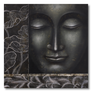 M253 - Πίνακας Βούδας σε γκρι και μαύρο