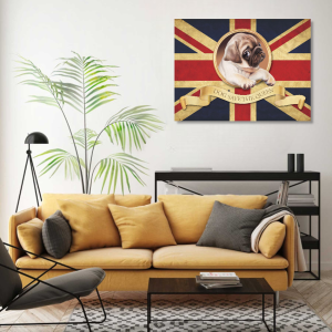 M1008 - Πίνακας σκύλος σε σημαία