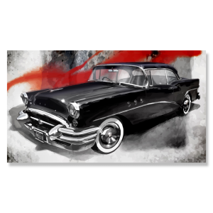 M345 - Πίνακας μαύρο vintage αυτοκίνητο