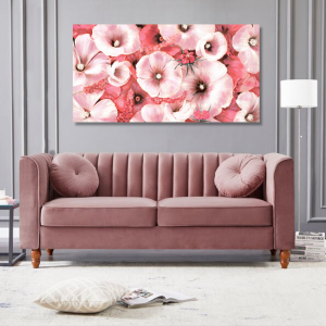 M484 - Πίνακας ροζ λουλούδια